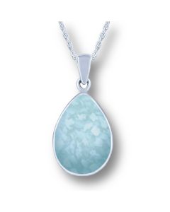 LifeStone™ Perfect Teardrop Cremation Ashes Pendant-Azure-Sterling Silver