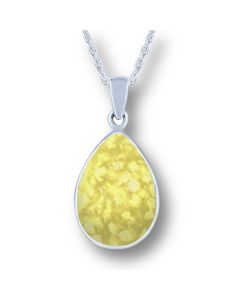 LifeStone™ Perfect Teardrop Cremation Ashes Pendant-Daffodil-Sterling Silver