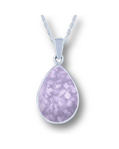 LifeStone™ Perfect Teardrop Cremation Ashes Pendant-Lavender-Sterling Silver