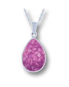 LifeStone™ Perfect Teardrop Cremation Ashes Pendant-Magenta-Sterling Silver
