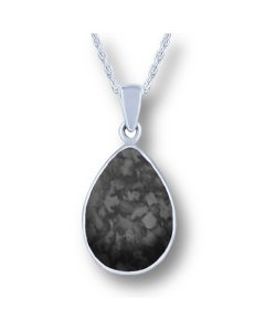 LifeStone™ Perfect Teardrop Cremation Ashes Pendant-Midnight-Sterling Silver