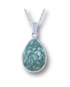 LifeStone™ Perfect Teardrop Cremation Ashes Pendant-Peacock-Sterling Silver