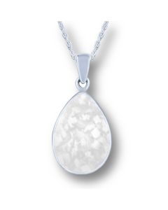 LifeStone™ Perfect Teardrop Cremation Ashes Pendant-Pearl-Sterling Silver