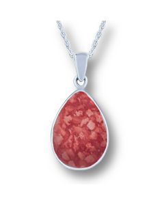 LifeStone™ Perfect Teardrop Cremation Ashes Pendant-Rose-Sterling Silver