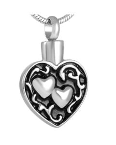 Togetherness Heart - Stainless Steel Ashes Jewellery Memorial Keepsake Pendant