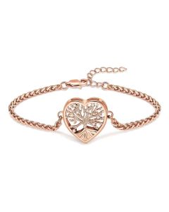 Tree of Life Bracelet - Rose Gold Stainless Steel Cremation Ashes Jewellery