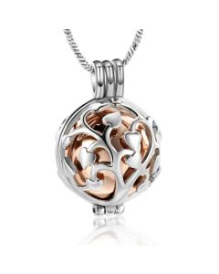 Tree of Life Rose Urn Locket - Stainless Steel Cremation Ashes Jewellery Urn Pendant