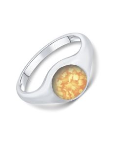 LifeStone® Tribute Cremation Ashes Ring-Amber-Sterling Silver
