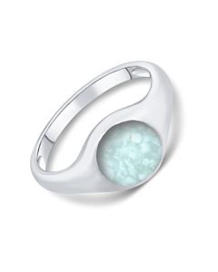 LifeStone® Tribute Cremation Ashes Ring-Aquamarine-Sterling Silver
