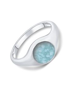 LifeStone® Tribute Cremation Ashes Ring-Azure-Sterling Silver