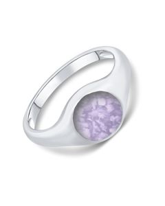 LifeStone® Tribute Cremation Ashes Ring-Lavender-Sterling Silver