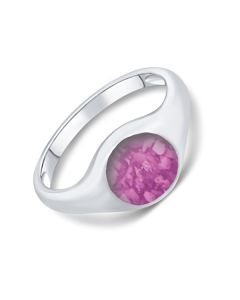 LifeStone® Tribute Cremation Ashes Ring-Magenta-Sterling Silver