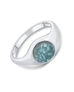 LifeStone® Tribute Cremation Ashes Ring-Peacock-Sterling Silver