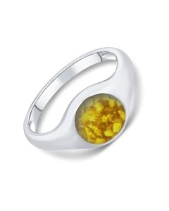 LifeStone® Tribute Cremation Ashes Ring-Sunflower-Sterling Silver