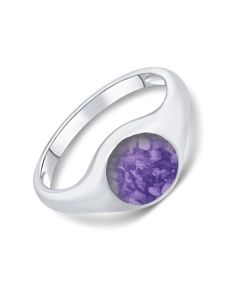 LifeStone® Tribute Cremation Ashes Ring-Violet-Sterling Silver