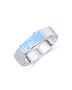 LifeStone™ Unisex Divine Cremation Ashes Ring-Azure-Sterling Silver