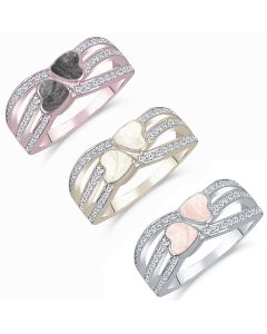 LifeStone™ Ladies Unity Hearts Cremation Ashes Ring