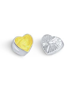 LifeStone™ Angelic Heart Cremation Ashes Charm-Daffodil