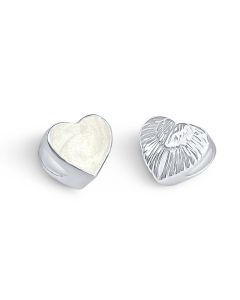 LifeStone™ Angelic Heart Cremation Ashes Charm-Pearl