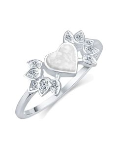 LifeStone® Ladies Winged Heart Cremation Ashes Memorial Ring