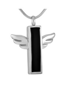 Winged Rectangle - Stainless Steel Ash Holder Jewellery Pendant
