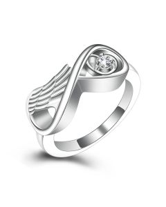 Infinity Wing Ring - Stainless Steel Cremation Ashes Jewellery Urn Memorial Keepsake