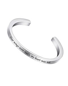 Your Wings Cuff Bangle - Stainless Steel Cremation Ashes Jewellery