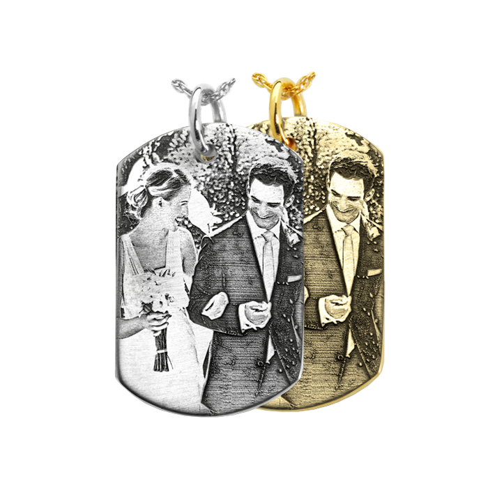 Laser engraved dog tag shop